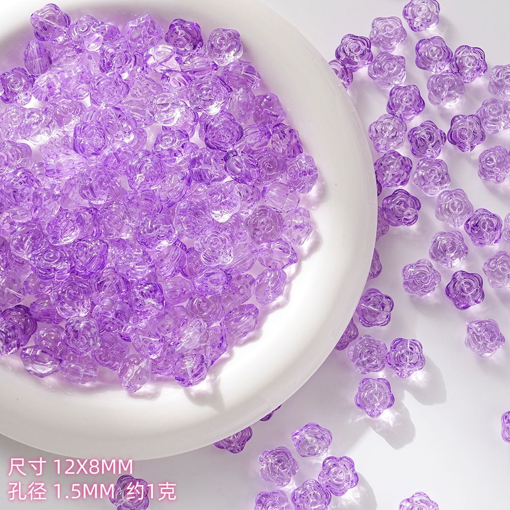 Wholesale of new glass rose, pointed flower, handcrafted beaded DIY bracelets, necklaces, hairpins, accessories and materials undefined