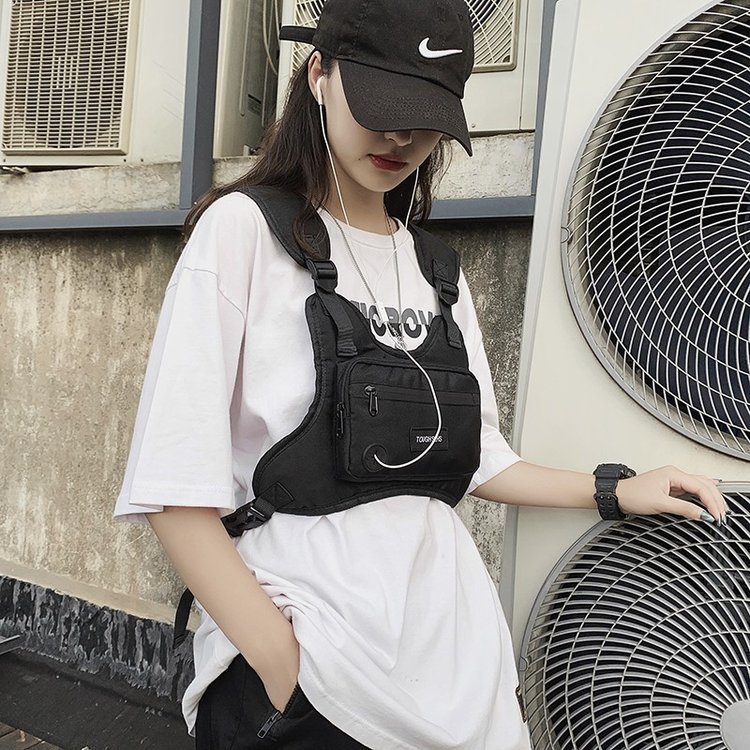 Trendy tactical vest for men, light functional workwear vest for women, Korean-style fashionable functional outerwear chest for men details Picture