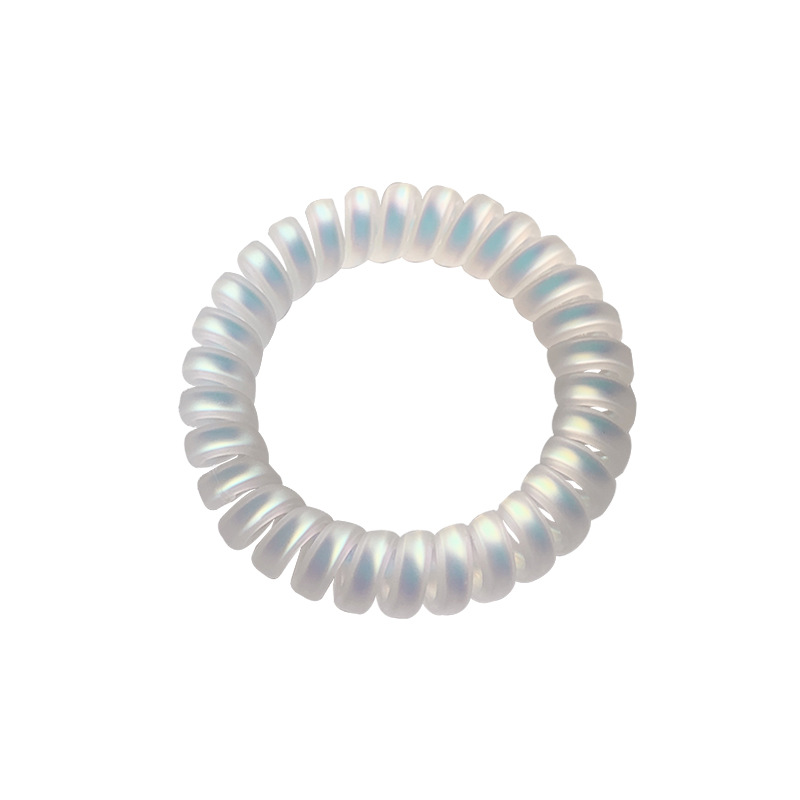 Cold and elegant white transparent telephone line hair tie, large and simple hair band, hair tie rubber band, popular online hair tie wholesale Item Picture