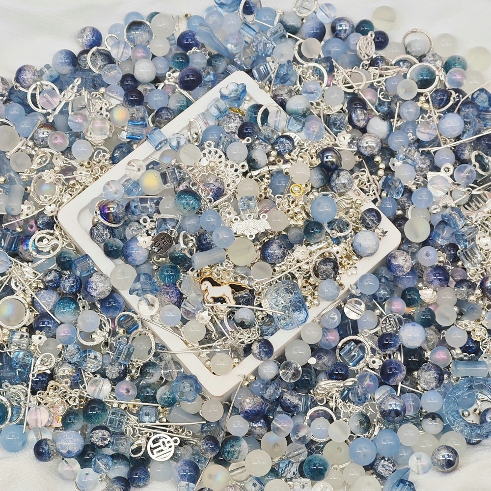 Weigh the scattered beads by jin (4-10MM), mixed color glazed beads, peach blossoms, starry sea, purple Qi Coming from the East, mixed beads undefined