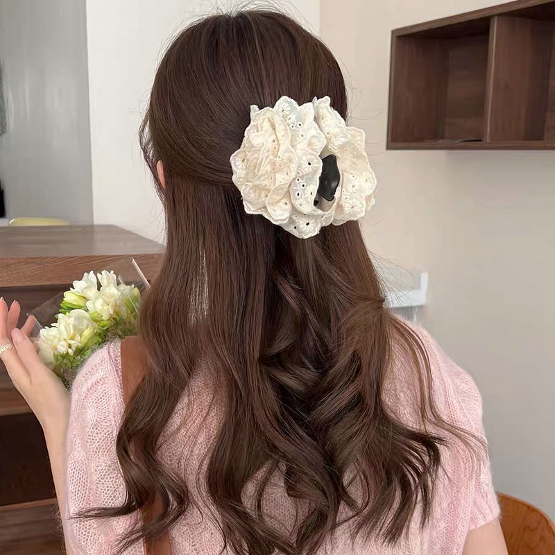 Caro's same rose flower hair clip for women, with a high-end and exquisite shark clip at the back of the head, and a large size for summer undefined