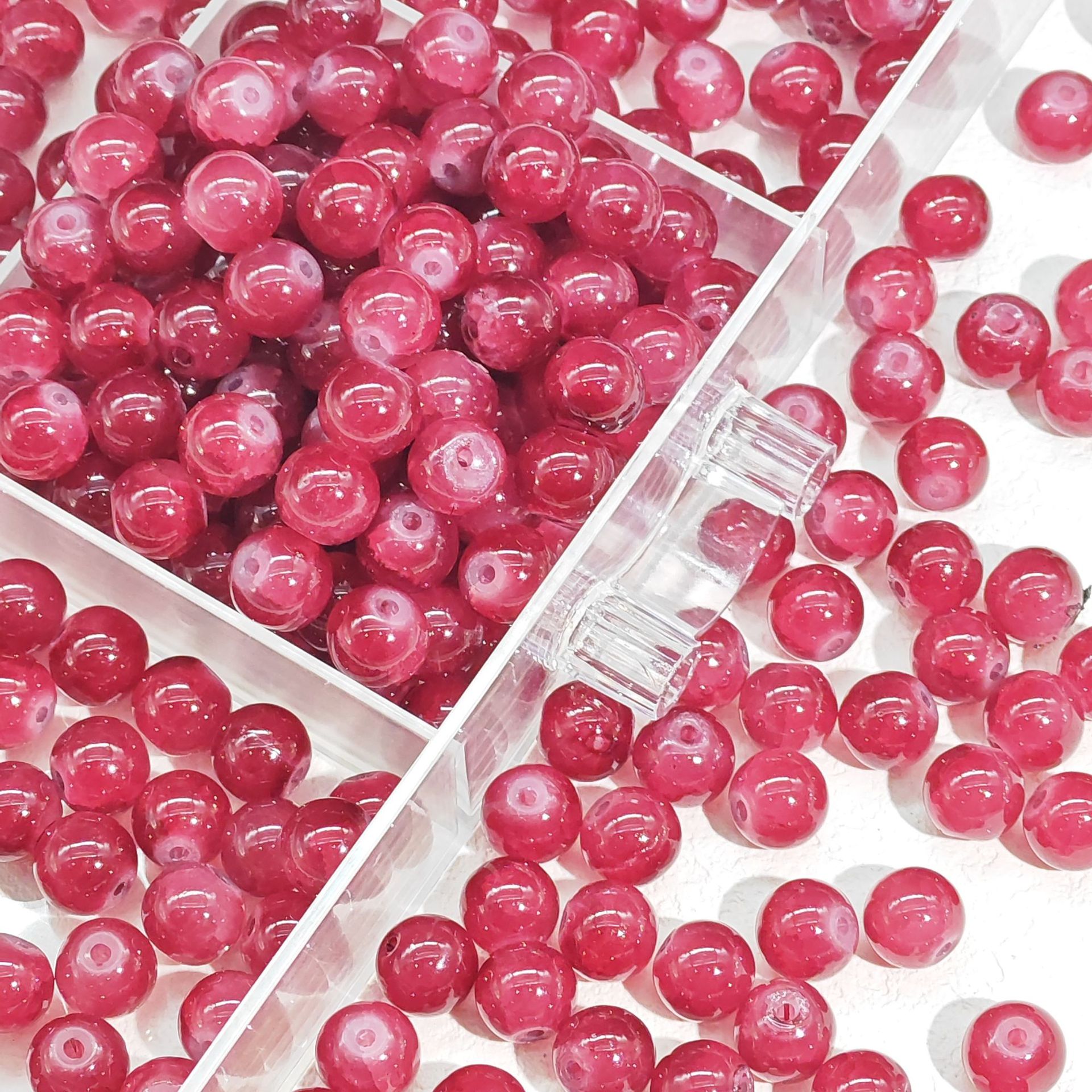 10mm jade broken glass beads, colored glass beads, hand-strung beads, diy bracelet accessories, loose beads, straight hole round beads, material accessories undefined