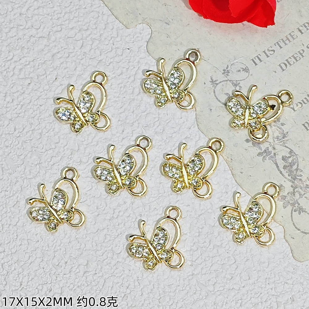 14k gold and diamond-encrussed pendant, DIY jewelry accessory, bracelet, necklace, beaded accessory, cartoon alloy dot diamond pendant undefined