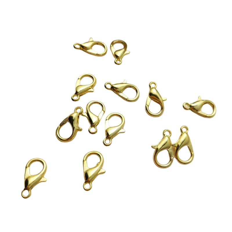 10mm/12mm强保色龙虾扣金银色KC金白K色混装diy合金配件材料批发 Item Picture