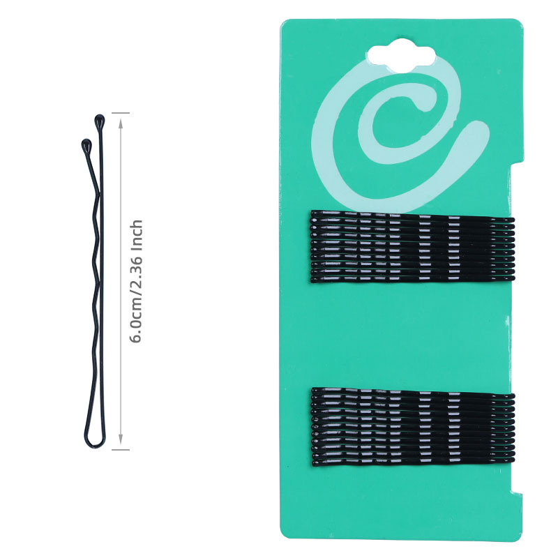 Korean black green card 6cm straight hair clip set, updo, lacquered wave clip, women's small steel clip, side clip, hair accessory details Picture