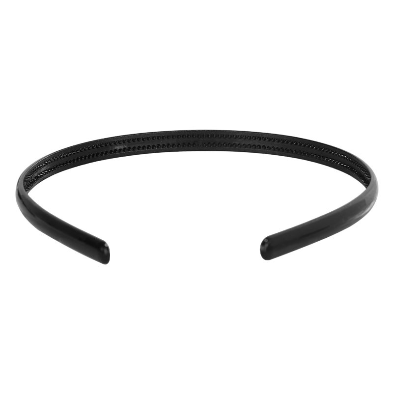 0.8CM wide round black spray-painted hair band, face wash band with teeth, twist rod, balloon head buckle, DIY plastic hair clip wholesale Specification image