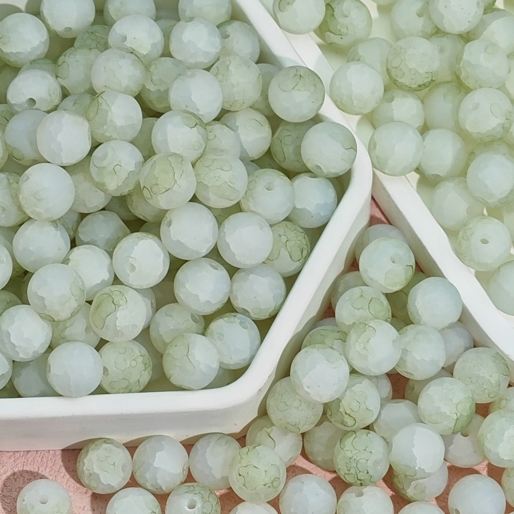 10mm frosted jade fragments, blooming glass beads, scattered beads, handmade DIY bracelet and necklace materials and accessories manufacturer wholesale undefined