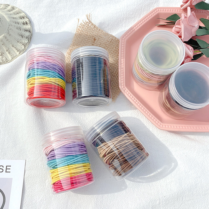 The hair tie is a simple and elegant style for women in Instagram. It's a cute Korean-style colorful leather case. 2022 new style for tying hair and using hair bands in Instagram style Specification image