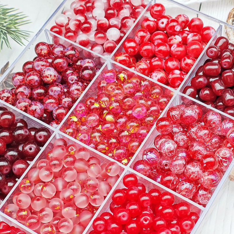 Green series glass, glass beads, loose beads, string beads, DIY materials, bracelets, necklaces, accessories Specification image