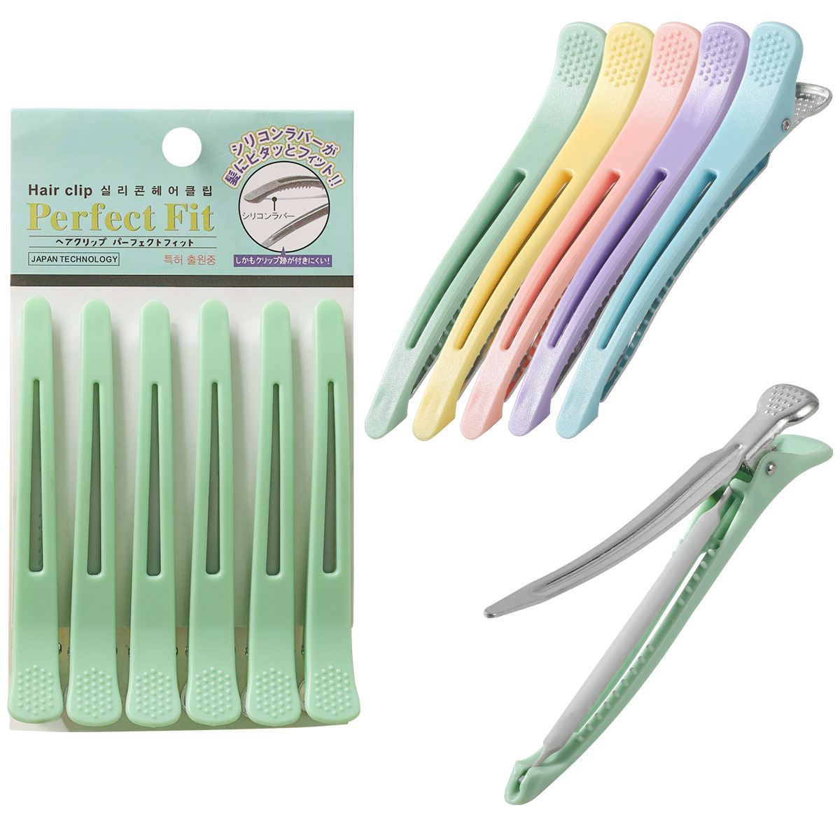 Hairdressing hairclips without scars, bangs, duckbill, crocodile hairclips, side positioning clips, special hair clips for hairdressers and makeup artists full image