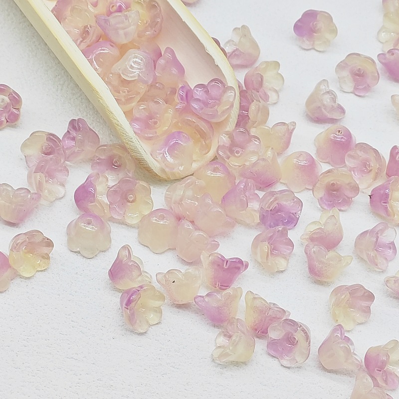 7x12mm glass beads, lily of the valley scattered beads, campanula flower buds, bell flower, diy jewelry, hairpin, beading material undefined