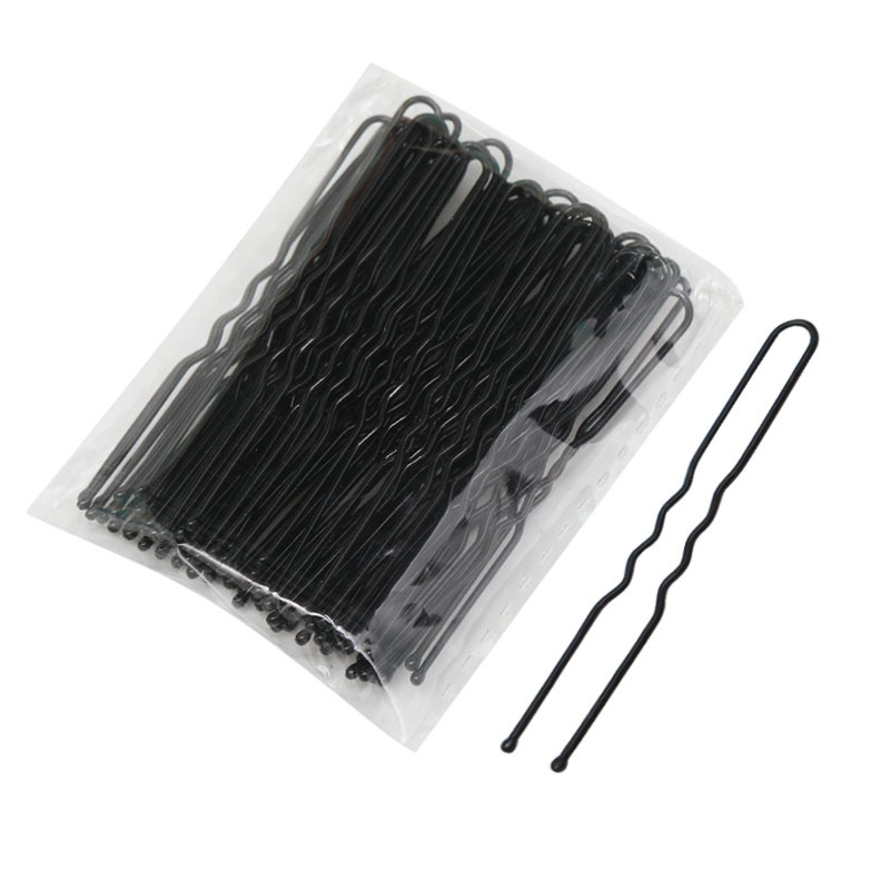 Black hairpin, seamless U-shaped clip, a must-have for buns, fixed U-shaped hairpin, women's one-line clip, clip clip Item Picture