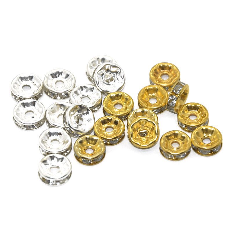 6 мм /8 мм аксессуары ручной работы diy diy с алмазной отделкой из золота и серебристых бусинок на колесиках Item Picture
