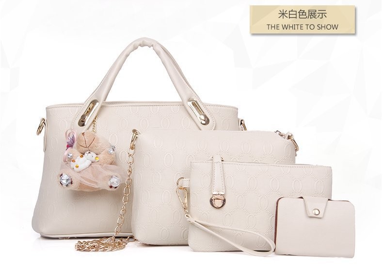 Women's bag 2023 European and American four-piece set mother-and-child bag Large capacity single-shoulder hand-carry crossbody bag manufacturer wholesale embossed design undefined