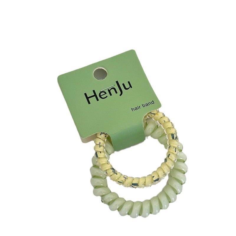Korean girl ~ High-quality grape coconut polka dot telephone line, refreshing and versatile in summer, durable daily hair tie Item Picture
