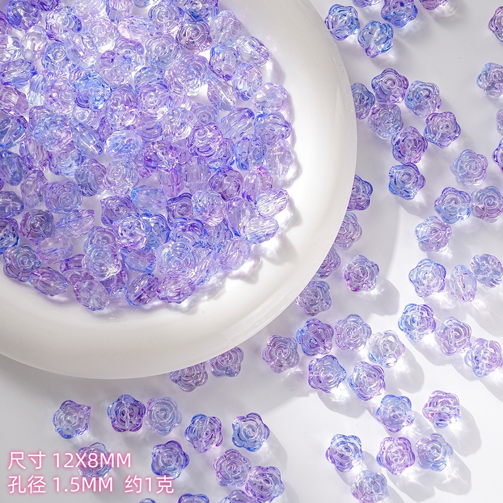 Wholesale of new glass rose, pointed flower, handcrafted beaded DIY bracelets, necklaces, hairpins, accessories and materials undefined