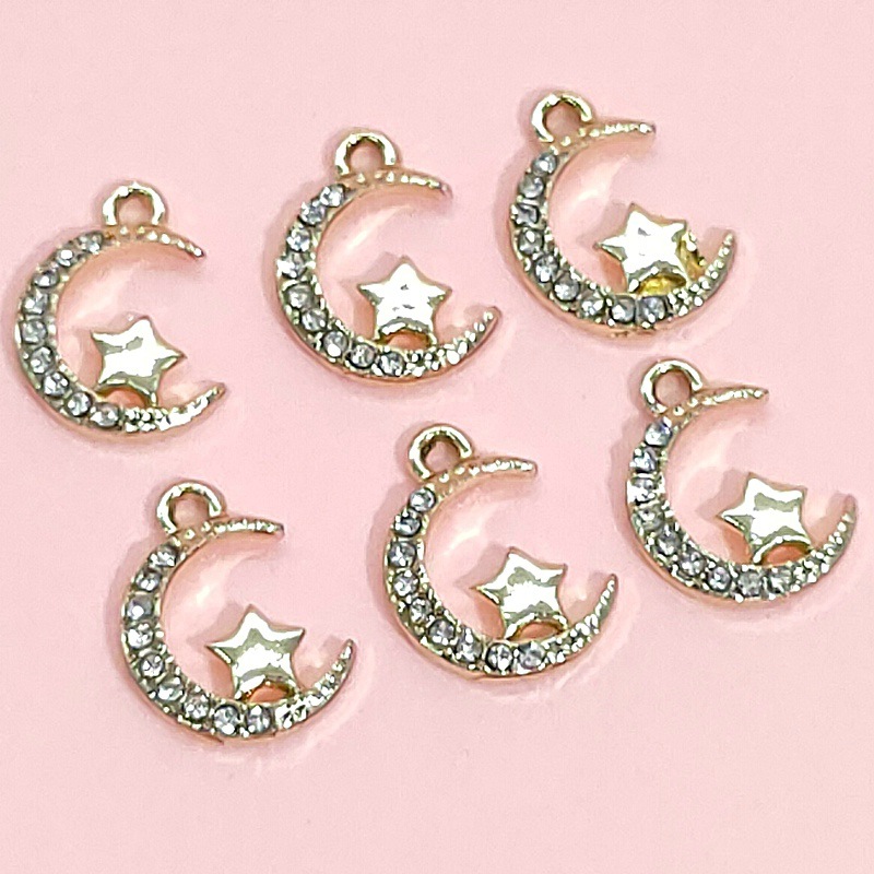 14k gold and diamond-encrussed pendant, DIY jewelry accessory, bracelet, necklace, beaded accessory, cartoon alloy dot diamond pendant undefined