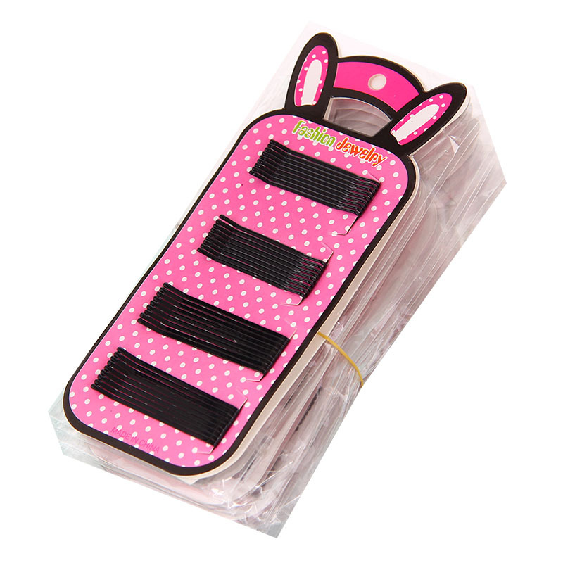 Korean version rabbit and bear Card 5cm6cm straight clip, black steel wire clip, 259 yuan, store-side clip, girls' fringe hair clip Item Picture