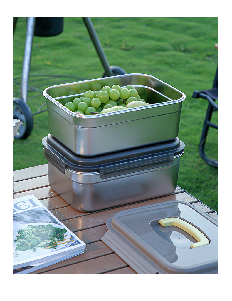 [CL] 25Q4#6910-6911-6912-6913-6914-6915-6916---304 crisper caja de acero inoxidable negro/caqui pic 12