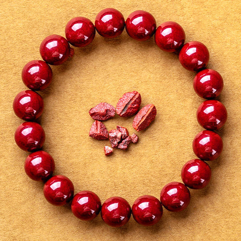 Natural imitation cinnabar beads, purple gold sand round beads, diy jewelry accessories, cultural play beads, string beads, bracelets, loose beads wholesale Specification image