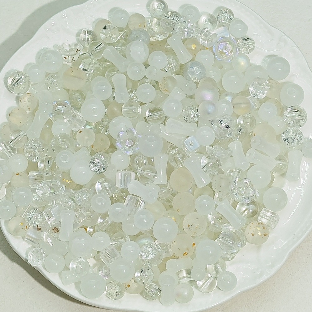 Weigh the scattered beads by jin (4-10MM), mixed color glazed beads, peach blossoms, starry sea, purple Qi Coming from the East, mixed beads undefined