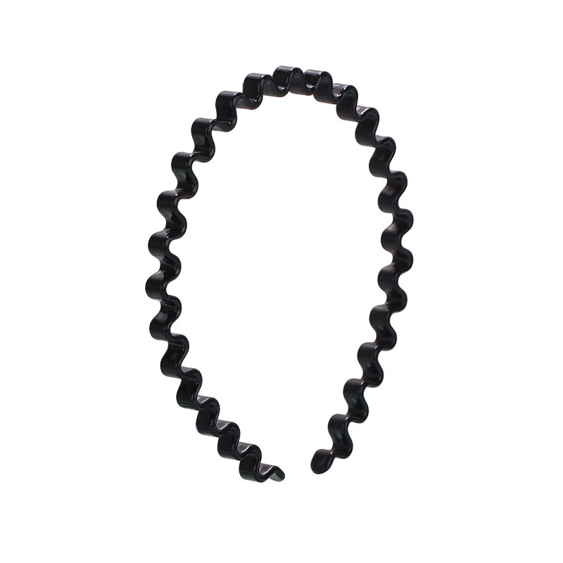 Cross-border best-selling wavy head buckle plastic 8MM wide hair clip for women instant noodle hair band 2 yuan store hair accessory supply batch details Picture