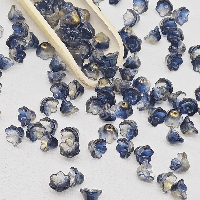 7x12mm glass beads, lily of the valley scattered beads, campanula flower buds, bell flower, diy jewelry, hairpin, beading material undefined