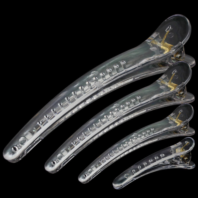 透明色大中小规格鸭嘴夹厂家批发4.9CM7.8CM12CM明白色尖嘴美发夹