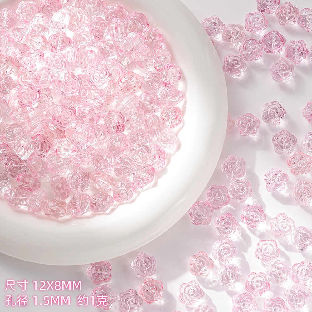 Wholesale of new glass rose, pointed flower, handcrafted beaded DIY bracelets, necklaces, hairpins, accessories and materials undefined