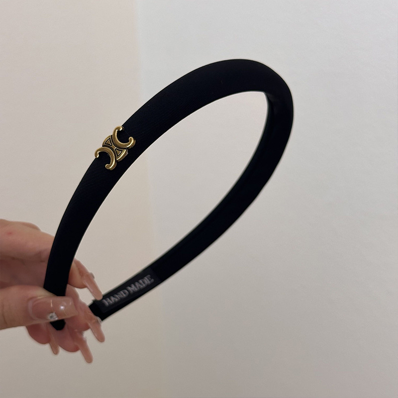 Black satin hairpin headband for women 2023 new style for washing face and pressing hair. Versatile and high-end headwear for going out undefined