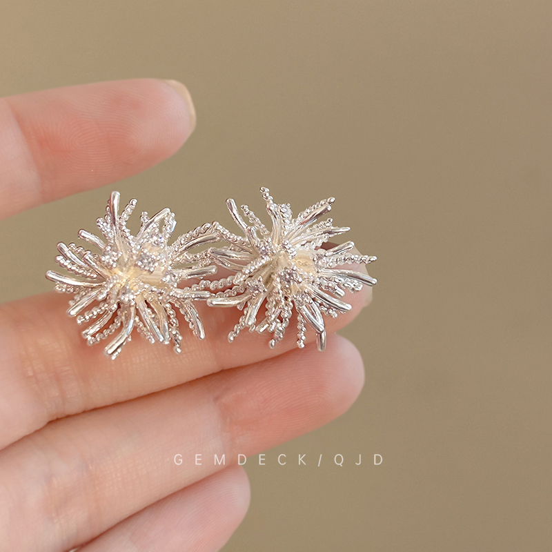 Exquisite firework zircon stud earrings for women 2026 new style, light luxury, high-end and grand earrings, atmosphere, round face earrings Application Scenario
