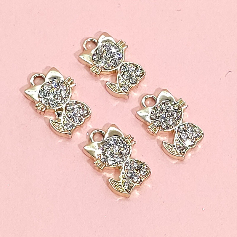 14k gold and diamond-encrussed pendant, DIY jewelry accessory, bracelet, necklace, beaded accessory, cartoon alloy dot diamond pendant undefined