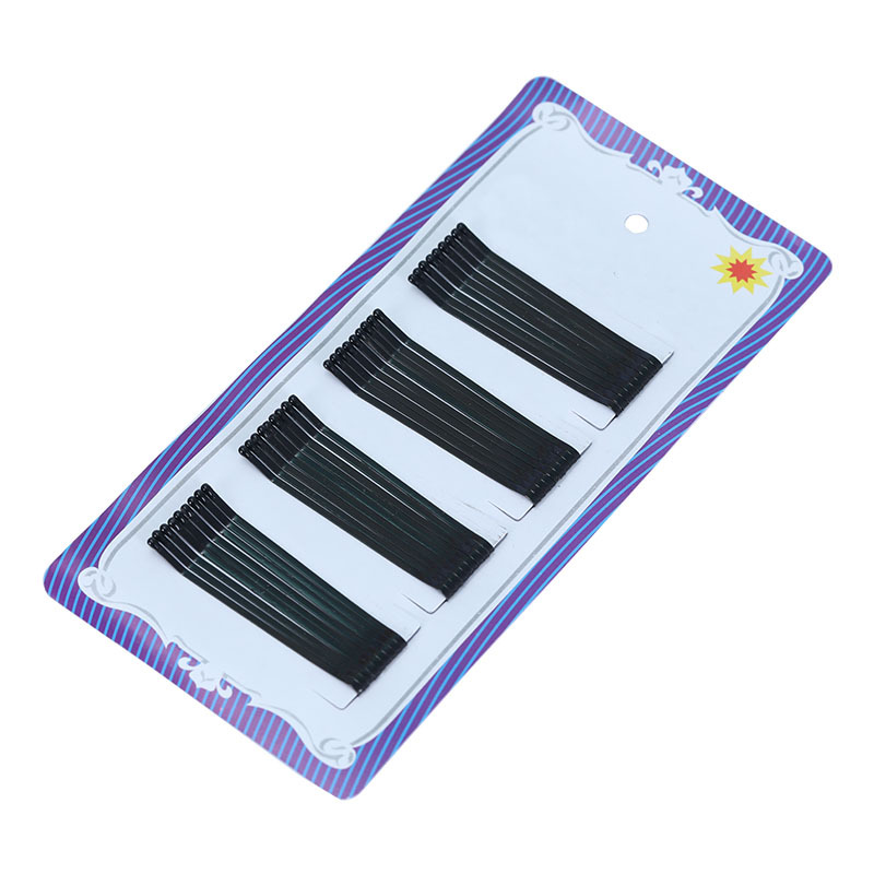 Yiwu wholesale black straight clips, 5cm and 6cm blue card steel clips, baked paint plate hair clips, hair accessories, 2-yuan store hair clips Item Picture