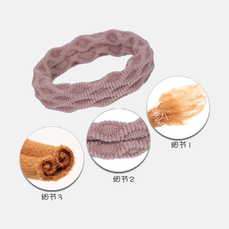 Wholesale of 20 thick, high-elasticity jacquard towel bands and seamless hair ties for girls in a box from South Korea Specification image