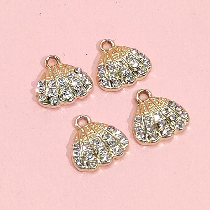 14k gold and diamond-encrussed pendant, DIY jewelry accessory, bracelet, necklace, beaded accessory, cartoon alloy dot diamond pendant undefined