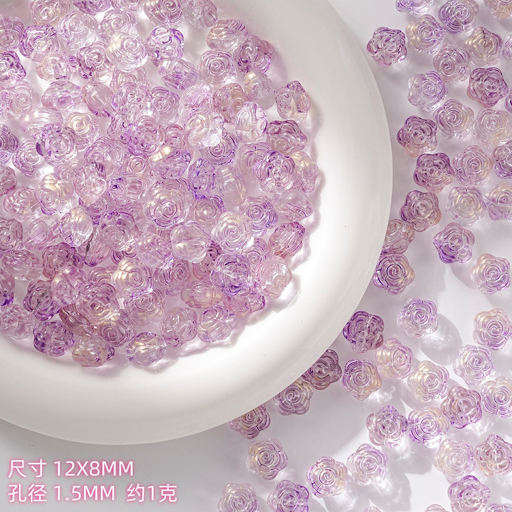 Wholesale of new glass rose, pointed flower, handcrafted beaded DIY bracelets, necklaces, hairpins, accessories and materials undefined