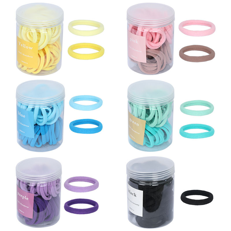 50-piece set ~ gradient color seamless hair tie, colorful hair band headband, candy-colored rubber band hair accessory and headwear for girls full image