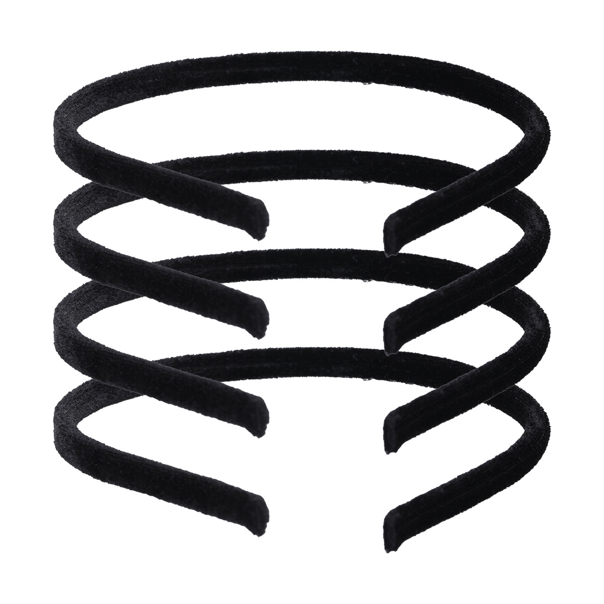 7mm black fleece hairband, simple and super soft fabric hairband, black facial cleansing headband manufacturer diy accessory Specification image