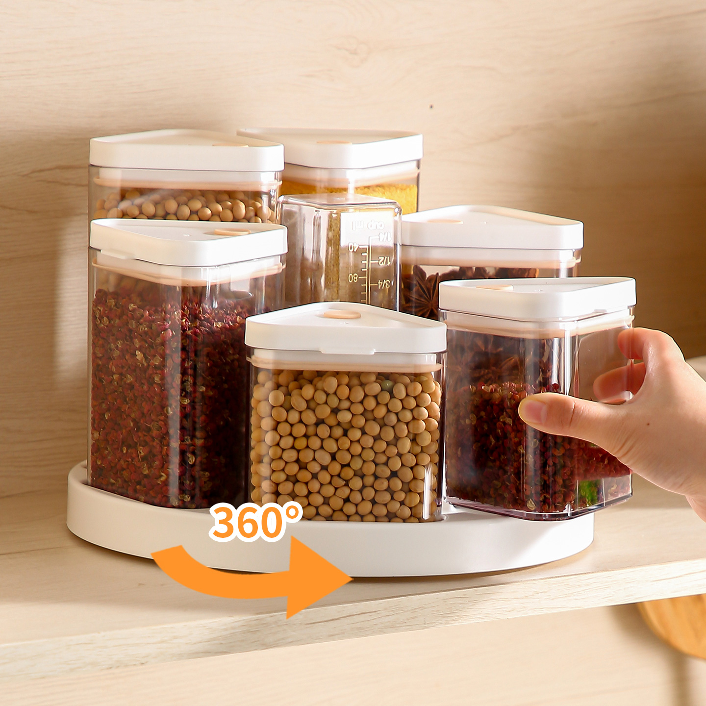 【CL】26Q2#8677 Xuan Yue Triangular Sealed Can Set 450ml*2+650ml*2+800ml*2 Clear details Picture