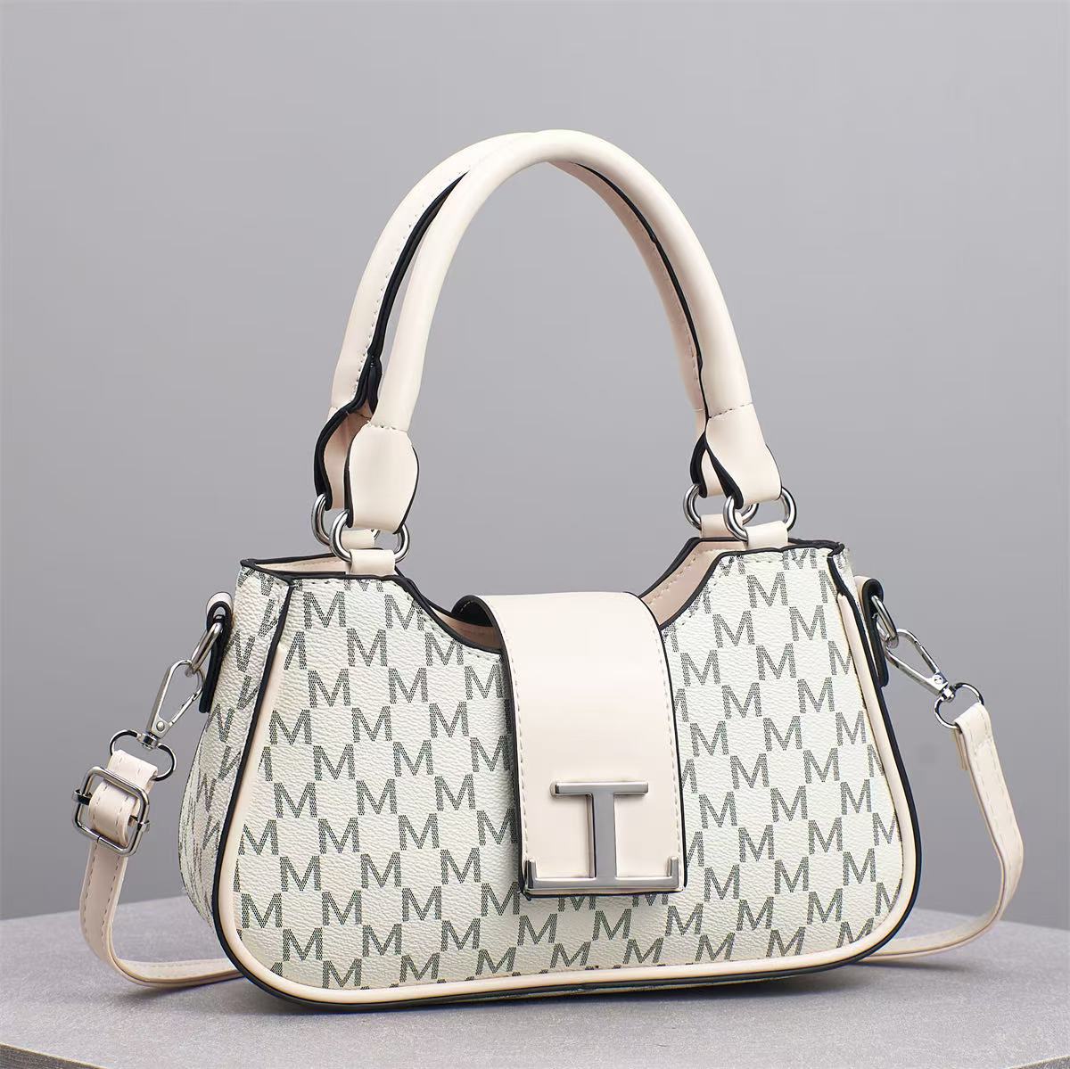 Spring and summer new versatile single-shoulder crossbody bag, Korean-style elegant middle-aged women's bag, mom's bag, simple and trendy handbag, large bag Specification image
