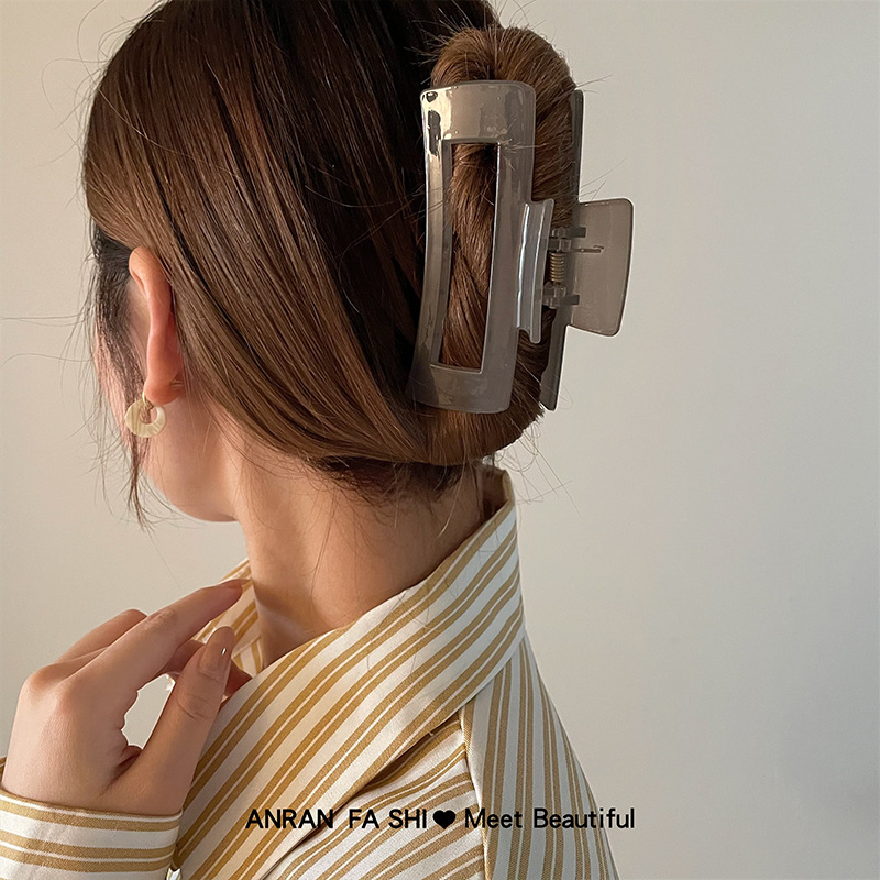 13CM~ Summer square shark clip, extra-large 2022 new trendy hair clip, back of the head, hairpin, updo Specification image