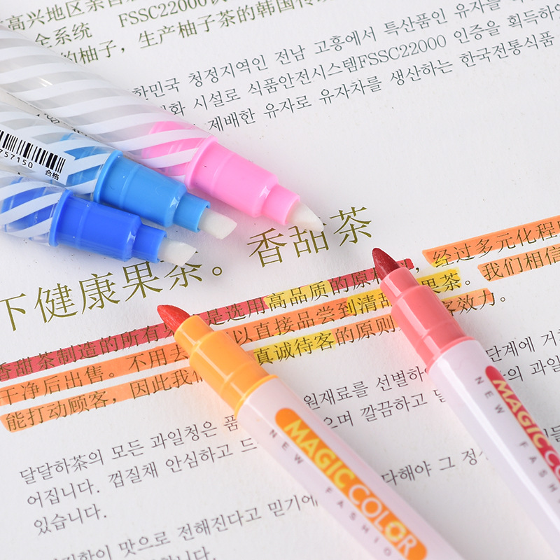 Jin Wannian G-0595 Magic Color-changing DIY Painting Pen Double-Head 12-Color Set Fluorescent Painting Pen Planner Color Pen details Picture