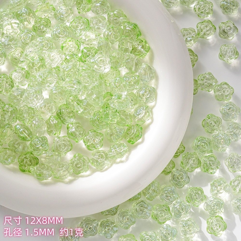 Wholesale of new glass rose, pointed flower, handcrafted beaded DIY bracelets, necklaces, hairpins, accessories and materials undefined