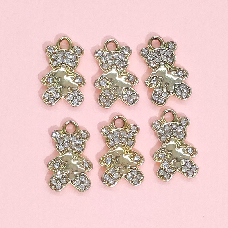 14k gold and diamond-encrussed pendant, DIY jewelry accessory, bracelet, necklace, beaded accessory, cartoon alloy dot diamond pendant undefined
