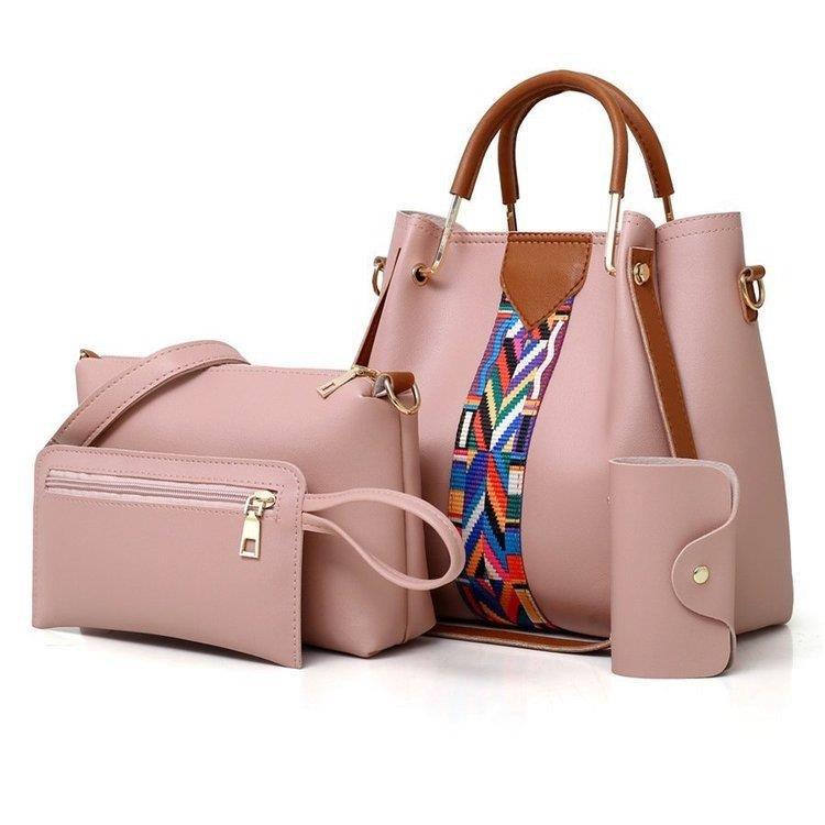 Women's bag 2024 new style European and American fashion four-piece set, mother and child bag, shoulder bag, crossbody bag, bucket bag, multi-piece set full image