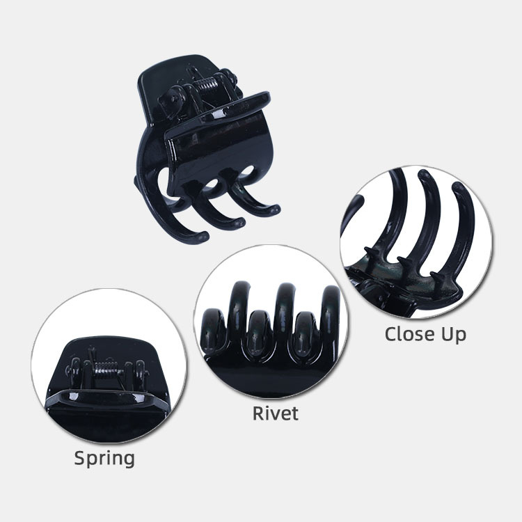 3.5cm tall ponytail 3-toothed claw clip, a magic tool for fixing, small claw clip, hair accessory, hairpin, shark clip at the back of a woman's head Specification image