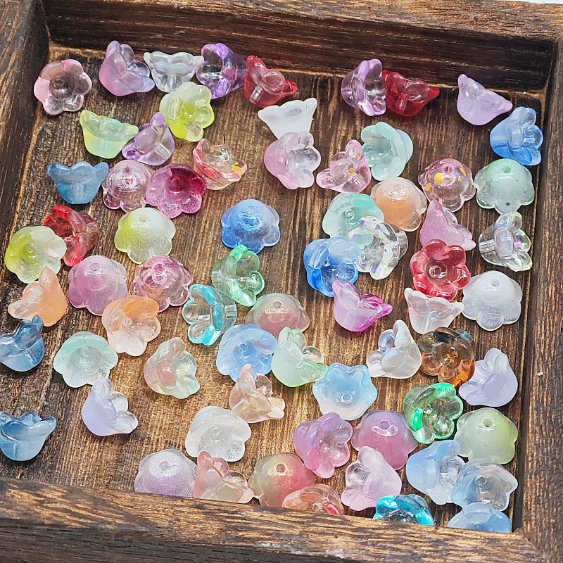 7x12mm glass beads, lily of the valley scattered beads, campanula flower buds, bell flower, diy jewelry, hairpin, beading material Specification image