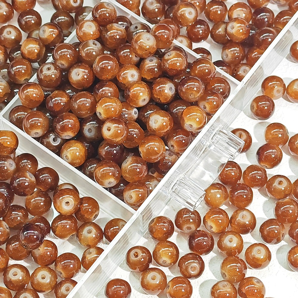 10mm jade broken glass beads, colored glass beads, hand-strung beads, diy bracelet accessories, loose beads, straight hole round beads, material accessories undefined