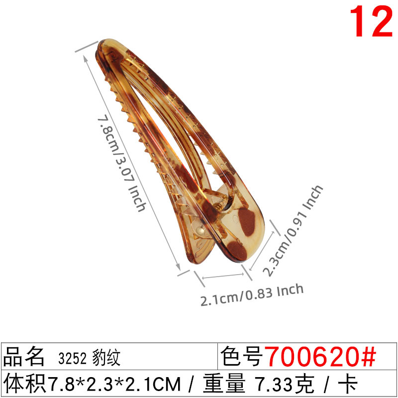 8 cm transparent hollowed-out teardrop hair clip, a new trendy bangs side duckbill clip diy accessory for women undefined