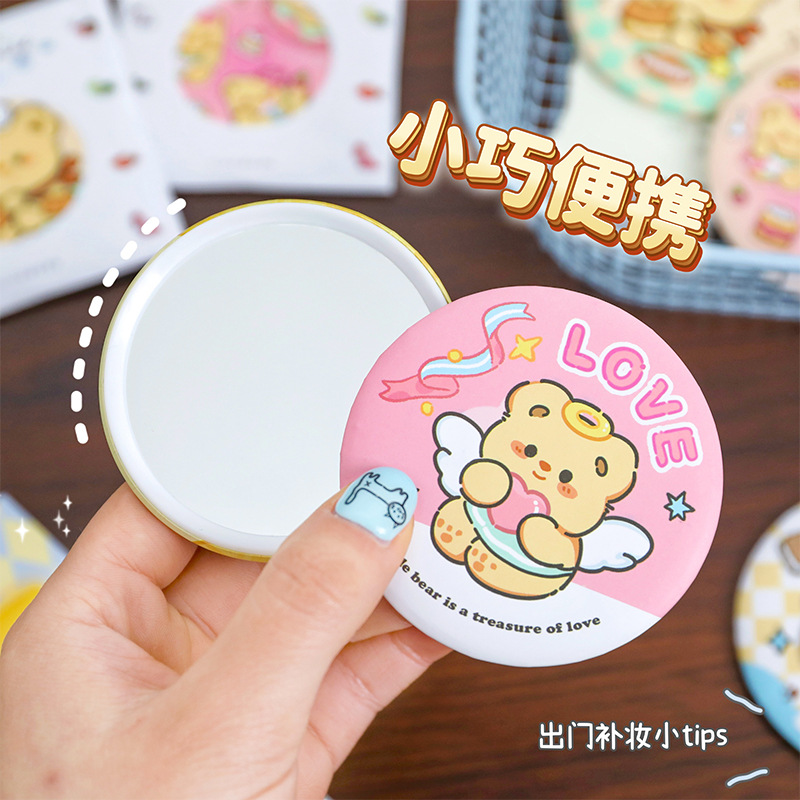 小熊镜/圆镜/卡通单面镜/小熊镜子/镜细节图